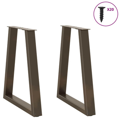 vidaXL Esstischbeine V-Form 2 Stück Naturstahl 60x(72-73,3) cm Stahl