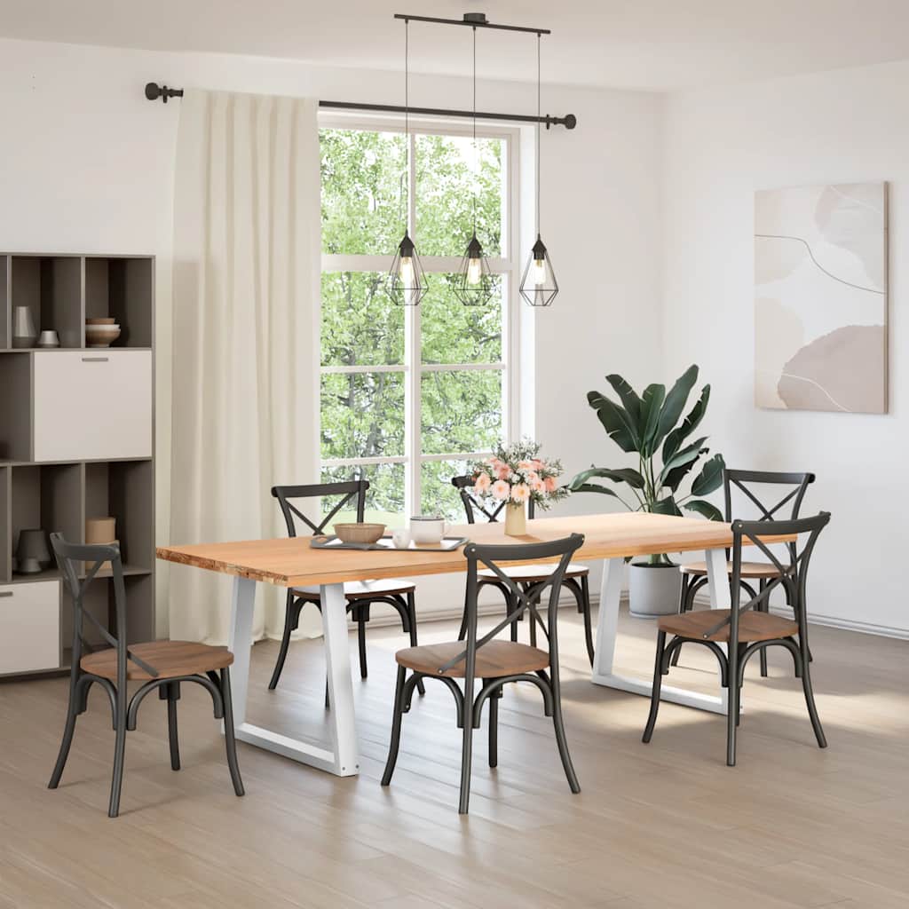 vidaXL Esstisch Beine V-Form 2 Stück Weiß 70x(72-73,3) cm Stahl