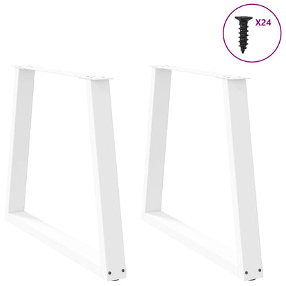 vidaXL Esstisch Beine V-Form 2 Stück Weiß 70x(72-73,3) cm Stahl