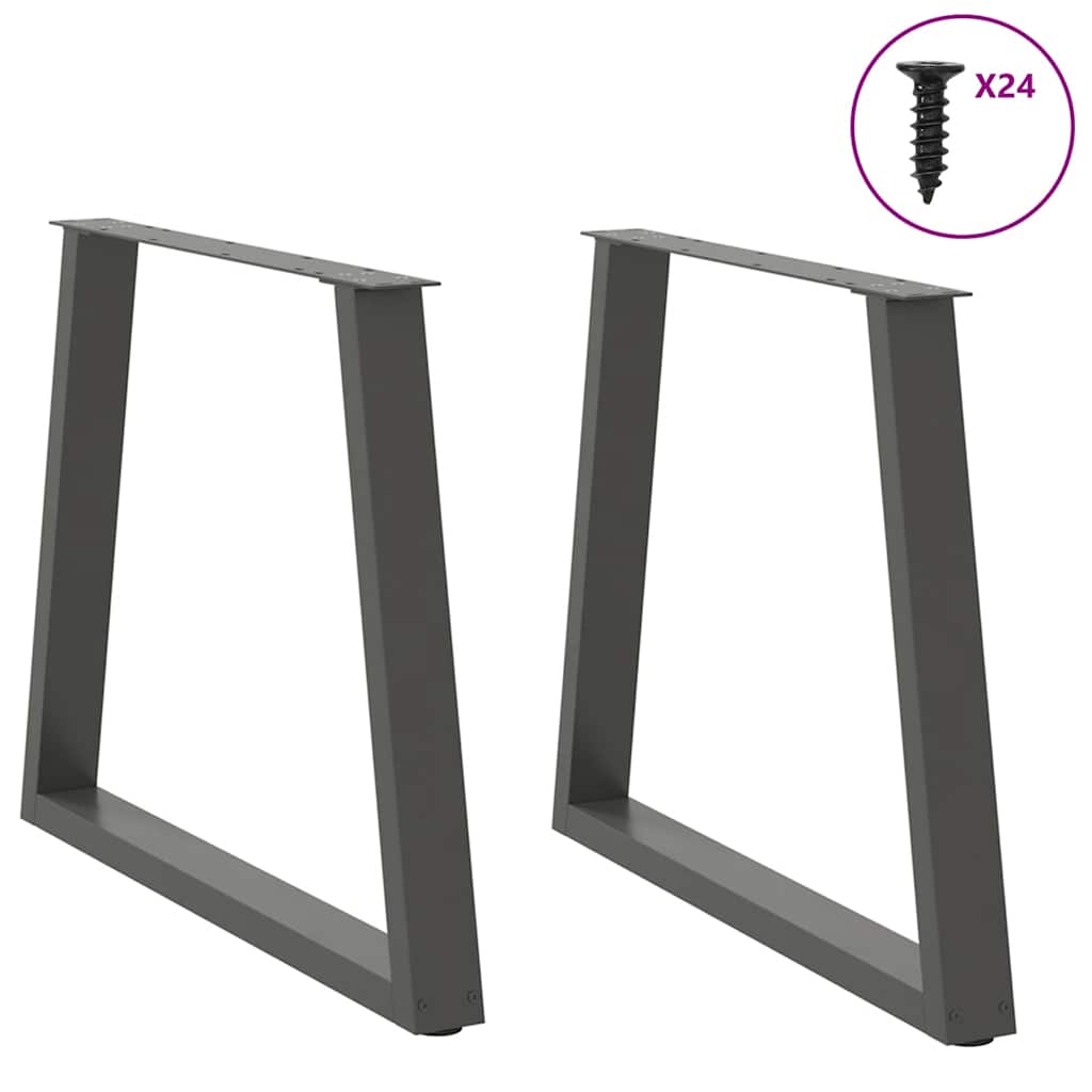vidaXL Esstisch Beine V-Form 2 Stück Anthrazit 80x(72-73,3) cm Stahl
