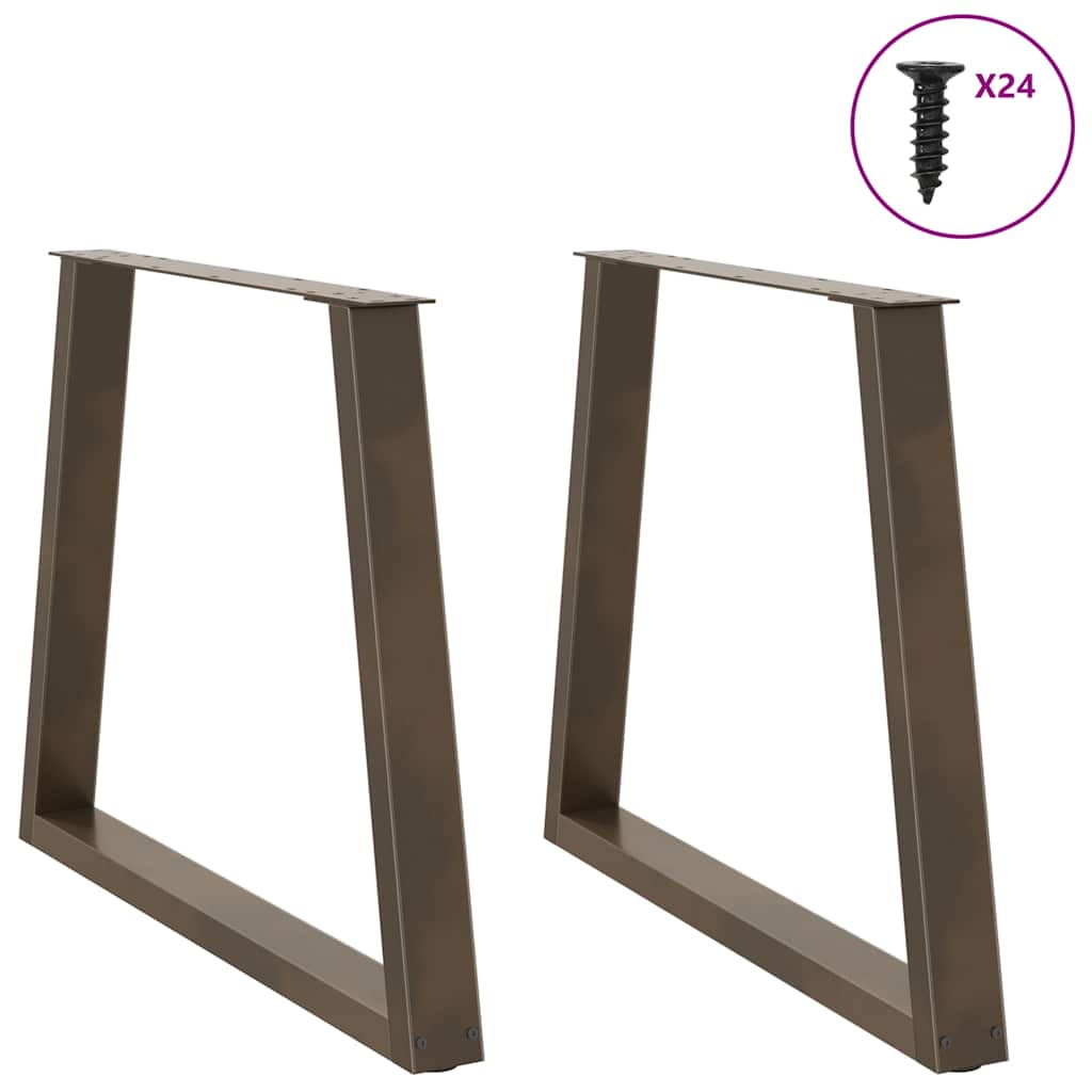 vidaXL Pieds de table à manger en V 2 pcs Acier brut 80x(72-73,3) cm Acier
