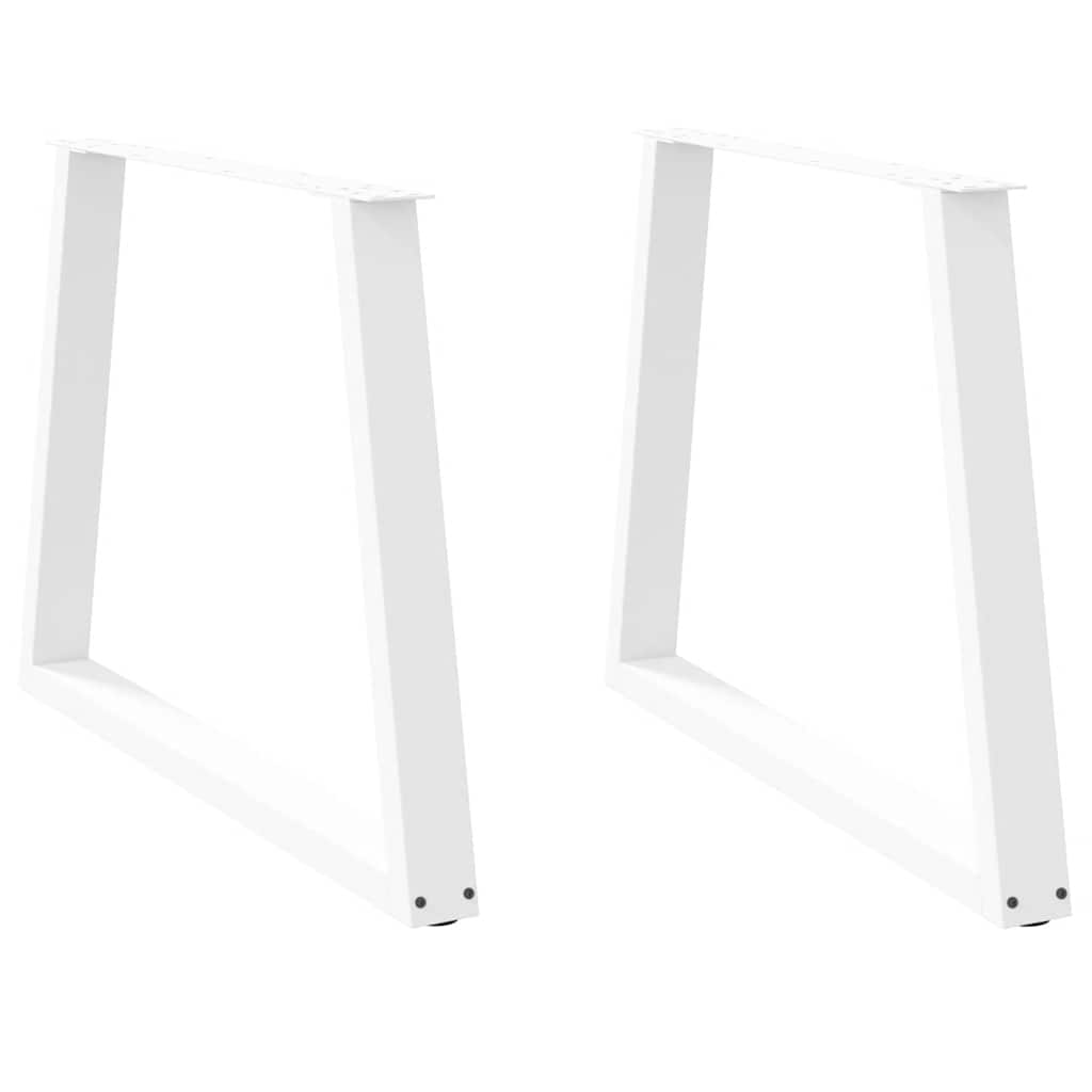 vidaXL Pieds de table à manger en V 2 pcs Blanc 90x(72-73,3) cm Acier