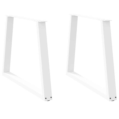 vidaXL Pieds de table à manger en V 2 pcs Blanc 90x(72-73,3) cm Acier