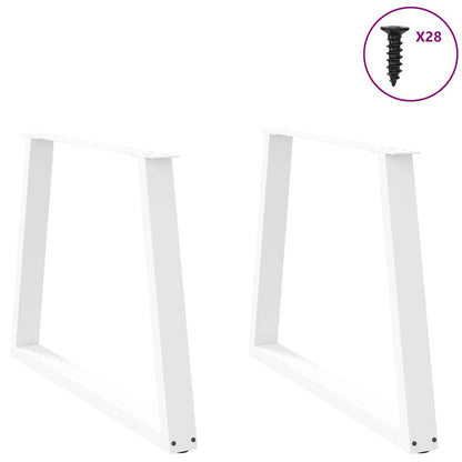 vidaXL Pieds de table à manger en V 2 pcs Blanc 90x(72-73,3) cm Acier