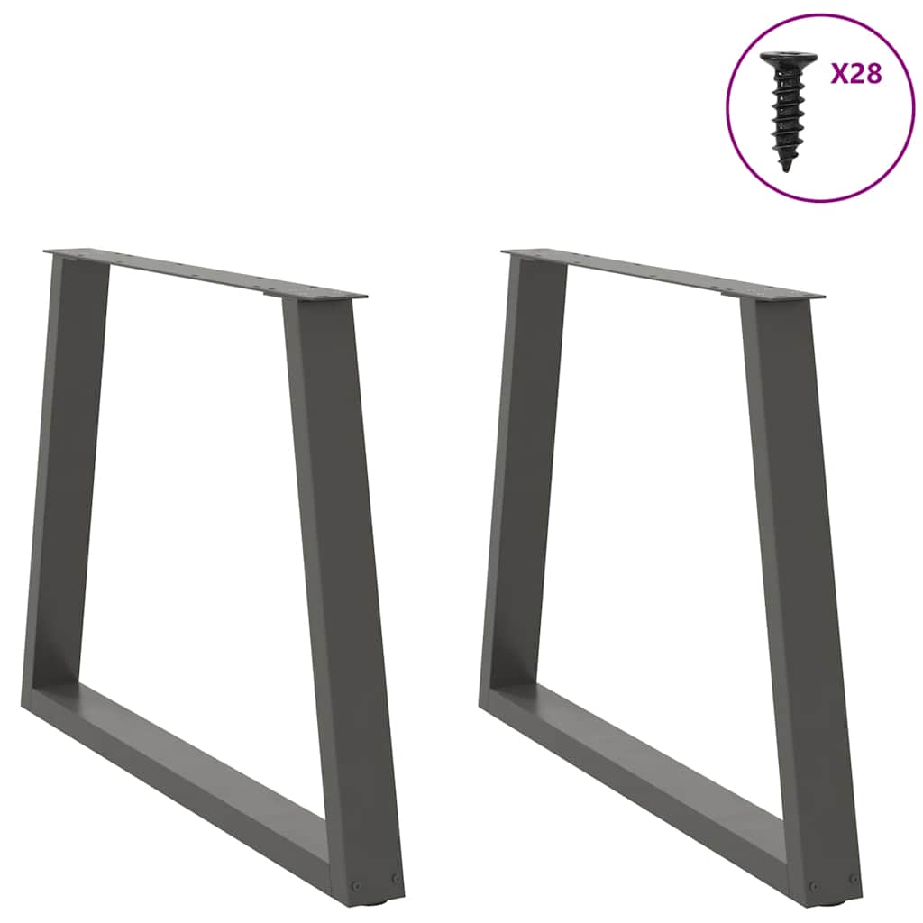 vidaXL Pieds de table à manger en V 2 pcs Anthracite 90x(72-73,3) cm Acier