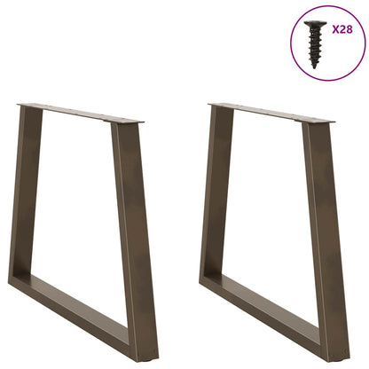 vidaXL Esstisch Beine V-Form 2 Stück Naturstahl 90x(72-73,3) cm Stahl