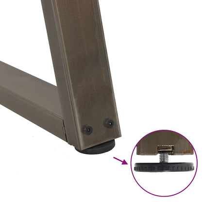 vidaXL Esstisch Beine V-Form 2 Stück Naturstahl 90x(72-73,3) cm Stahl