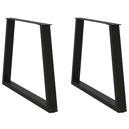 vidaXL Pieds de table à manger en V 2 pcs Noir 100x(72-73,3) cm Acier