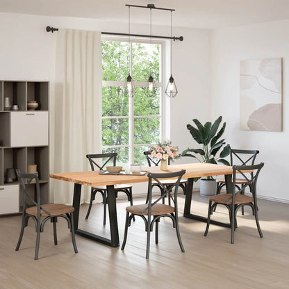 vidaXL Pieds de table à manger en V 2 pcs Noir 100x(72-73,3) cm Acier