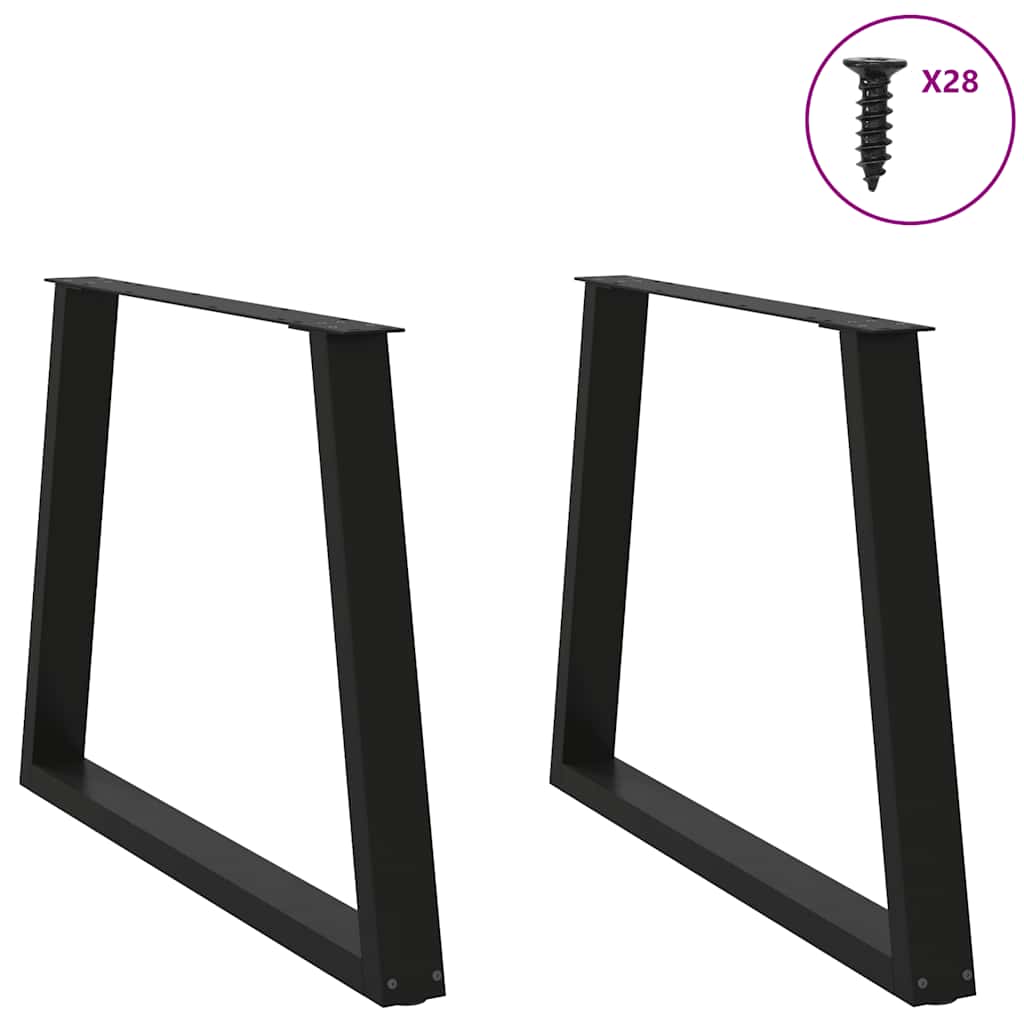 vidaXL Pieds de table à manger en V 2 pcs Noir 100x(72-73,3) cm Acier