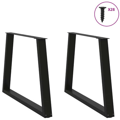 vidaXL Pieds de table à manger en V 2 pcs Noir 100x(72-73,3) cm Acier