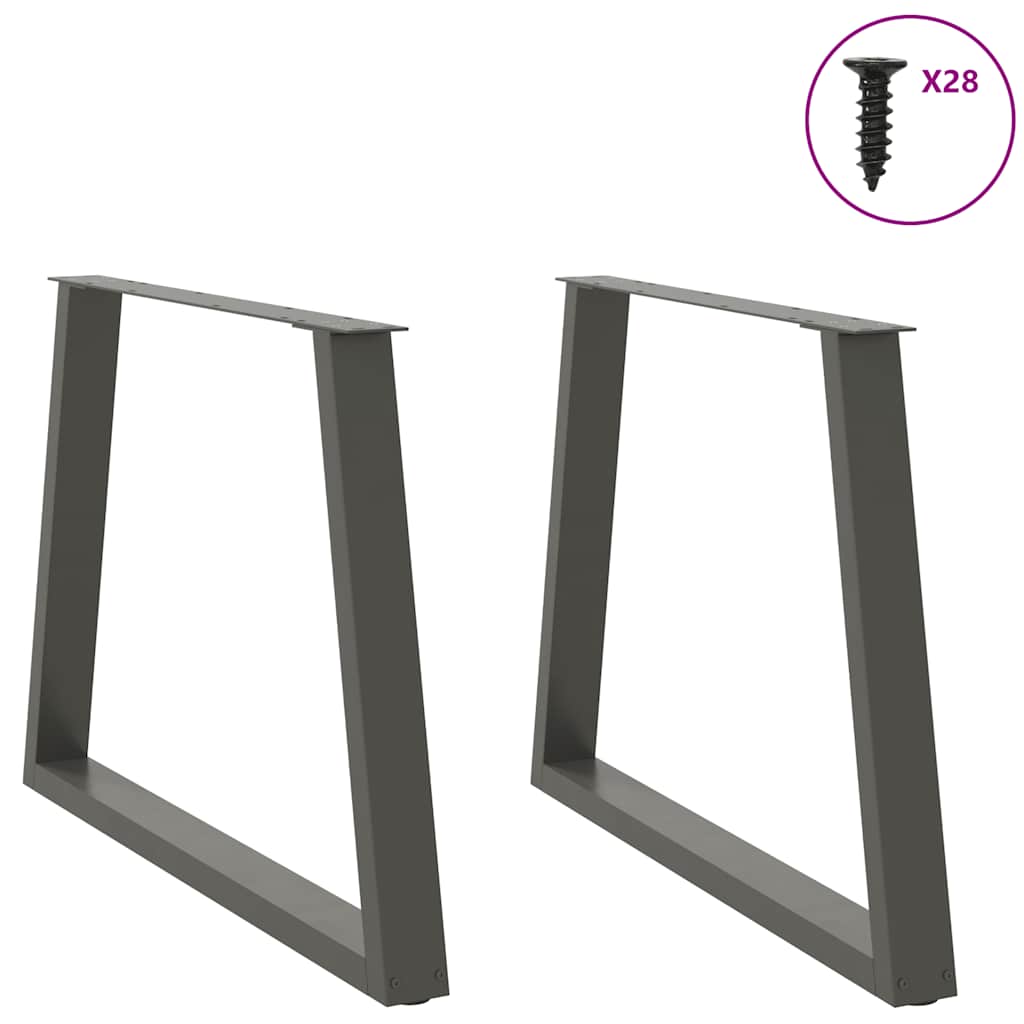 vidaXL Pieds de table à manger en V 2 pcs Anthracite 100x(72-73,3) cm Acier