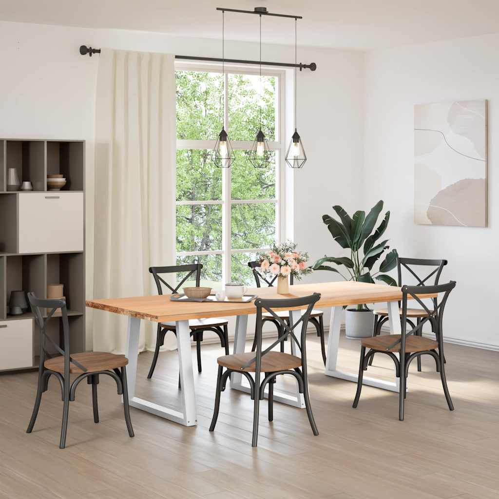 vidaXL Esstisch Beine V-Form 3 Stück Weiß 70x(72-73,3) cm Stahl