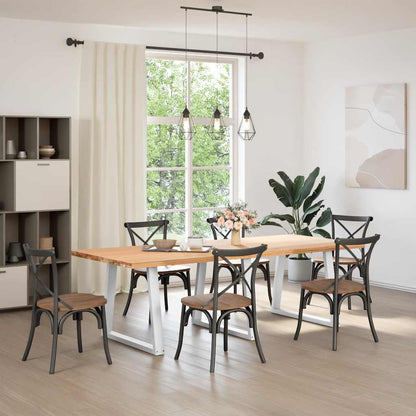 vidaXL Esstisch Beine V-Form 3 Stück Weiß 70x(72-73,3) cm Stahl