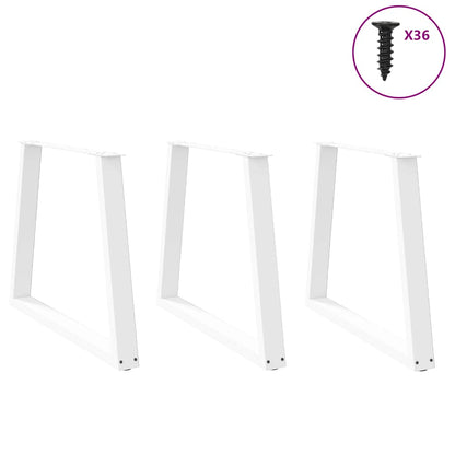 vidaXL Esstisch Beine V-Form 3 Stück Weiß 70x(72-73,3) cm Stahl