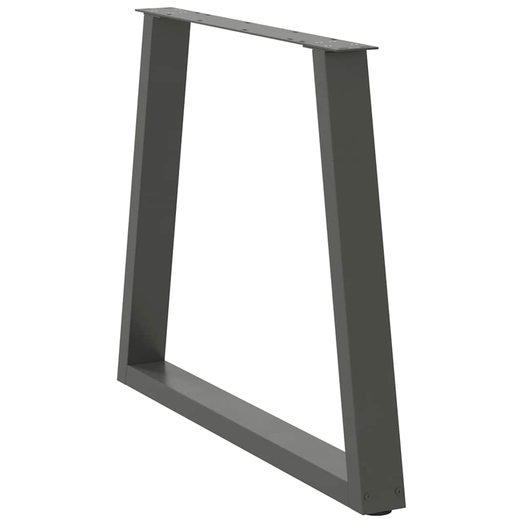 vidaXL Pieds de table à manger en V, 3 pcs, anthracite, 70x(72-73,3) cm, acier