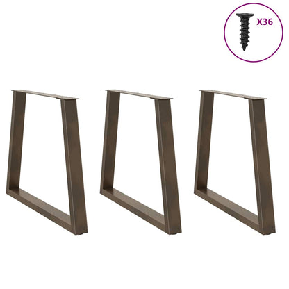 vidaXL Esstischbeine V-Form 3 Stück Naturstahl 70x(72-73,3) cm Stahl