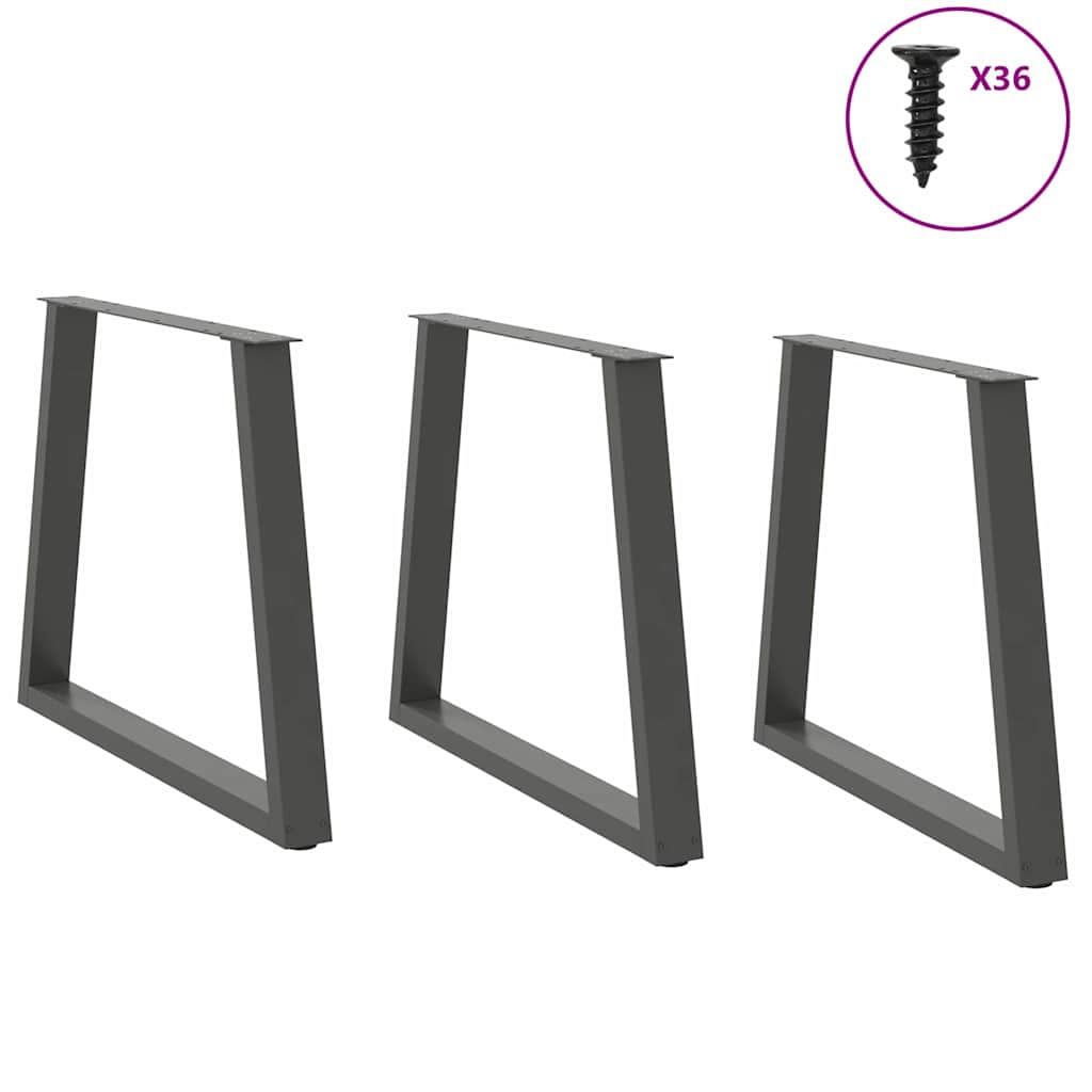 vidaXL Esstisch Beine V-Form 3 Stück Anthrazit 80x(72-73,3) cm Stahl