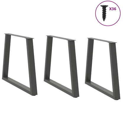 vidaXL Esstisch Beine V-Form 3 Stück Anthrazit 80x(72-73,3) cm Stahl