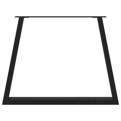 Esstischbeine V-Form 3 Stück Schwarz 90x(72-73,3) cm Stahl