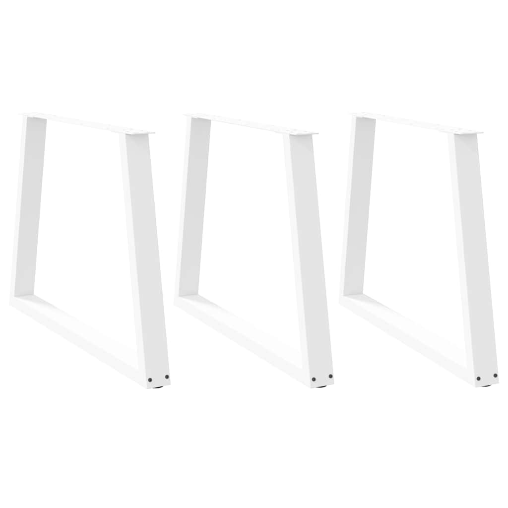vidaXL Esstischbeine V-Form 3 Stück Weiß 90x(72-73,3) cm Stahl
