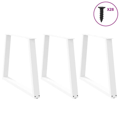 vidaXL Esstischbeine V-Form 3 Stück Weiß 90x(72-73,3) cm Stahl