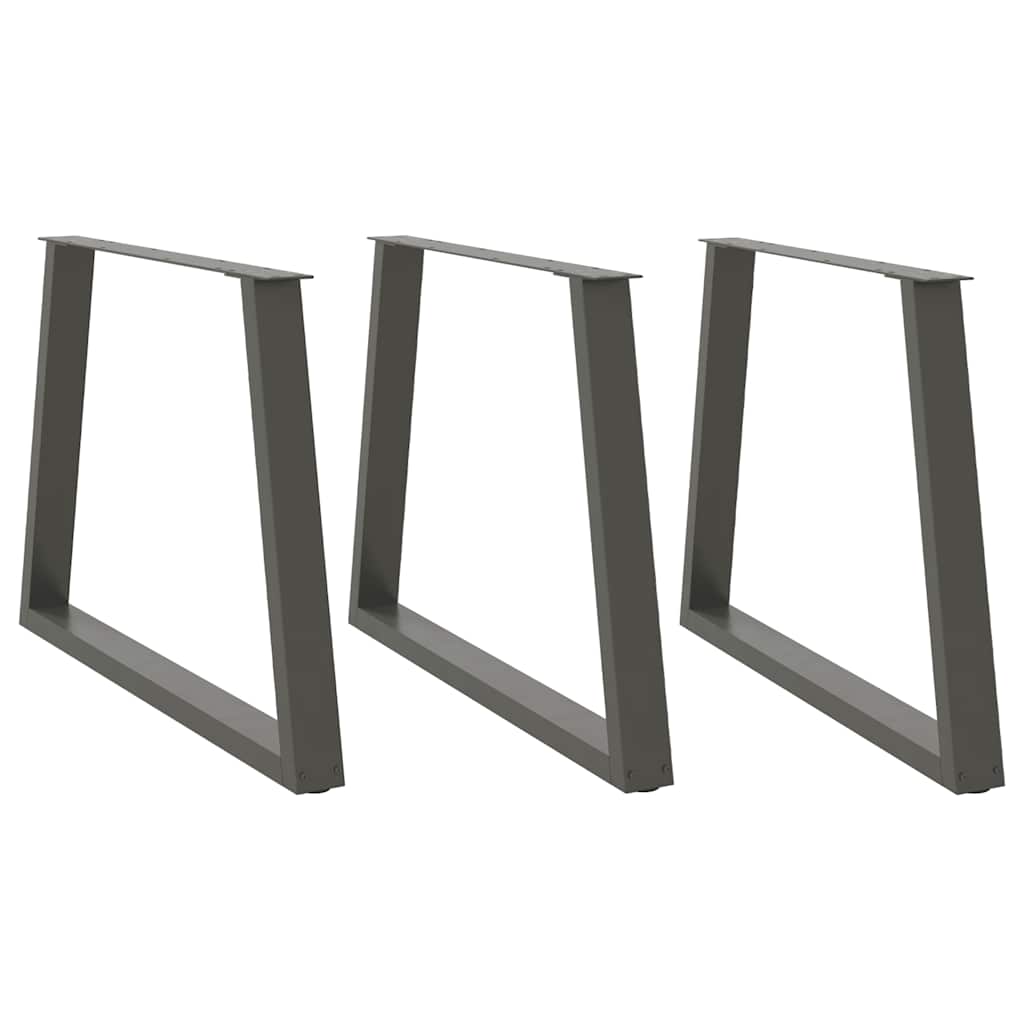 vidaXL Pieds de table à manger en V 3 pcs Anthracite 90x(72-73,3) cm Acier
