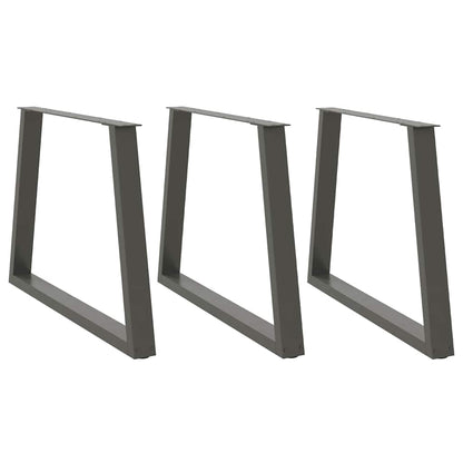 vidaXL Pieds de table à manger en V 3 pcs Anthracite 90x(72-73,3) cm Acier