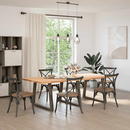vidaXL Esstisch Beine V-Form 3 Stück Naturstahl 90x(72-73,3) cm Stahl