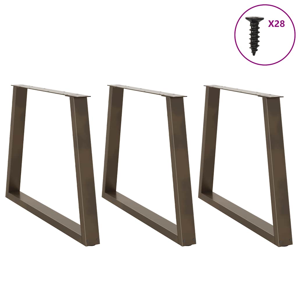 vidaXL Esstisch Beine V-Form 3 Stück Naturstahl 90x(72-73,3) cm Stahl