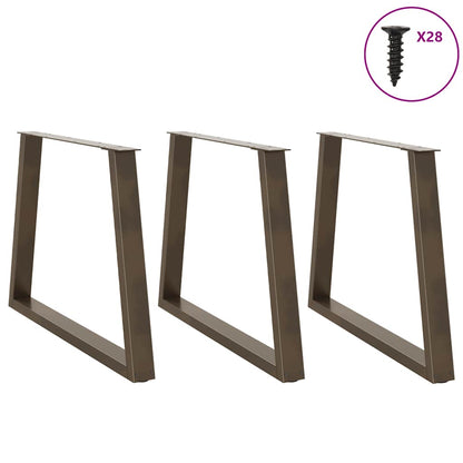 vidaXL Esstisch Beine V-Form 3 Stück Naturstahl 90x(72-73,3) cm Stahl