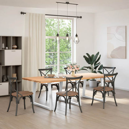 Esstischbeine V-Form 3 Stück Weiß 100x(72-73,3) cm Stahl