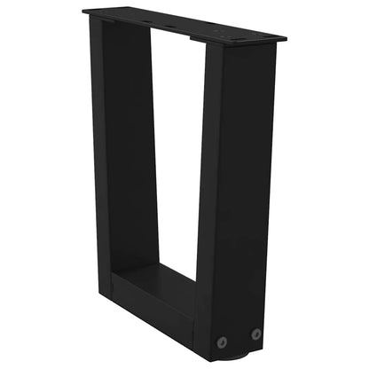 vidaXL Couchtischbeine V-Form 2 Stück Schwarz 30x(30-31,3) cm Stahl