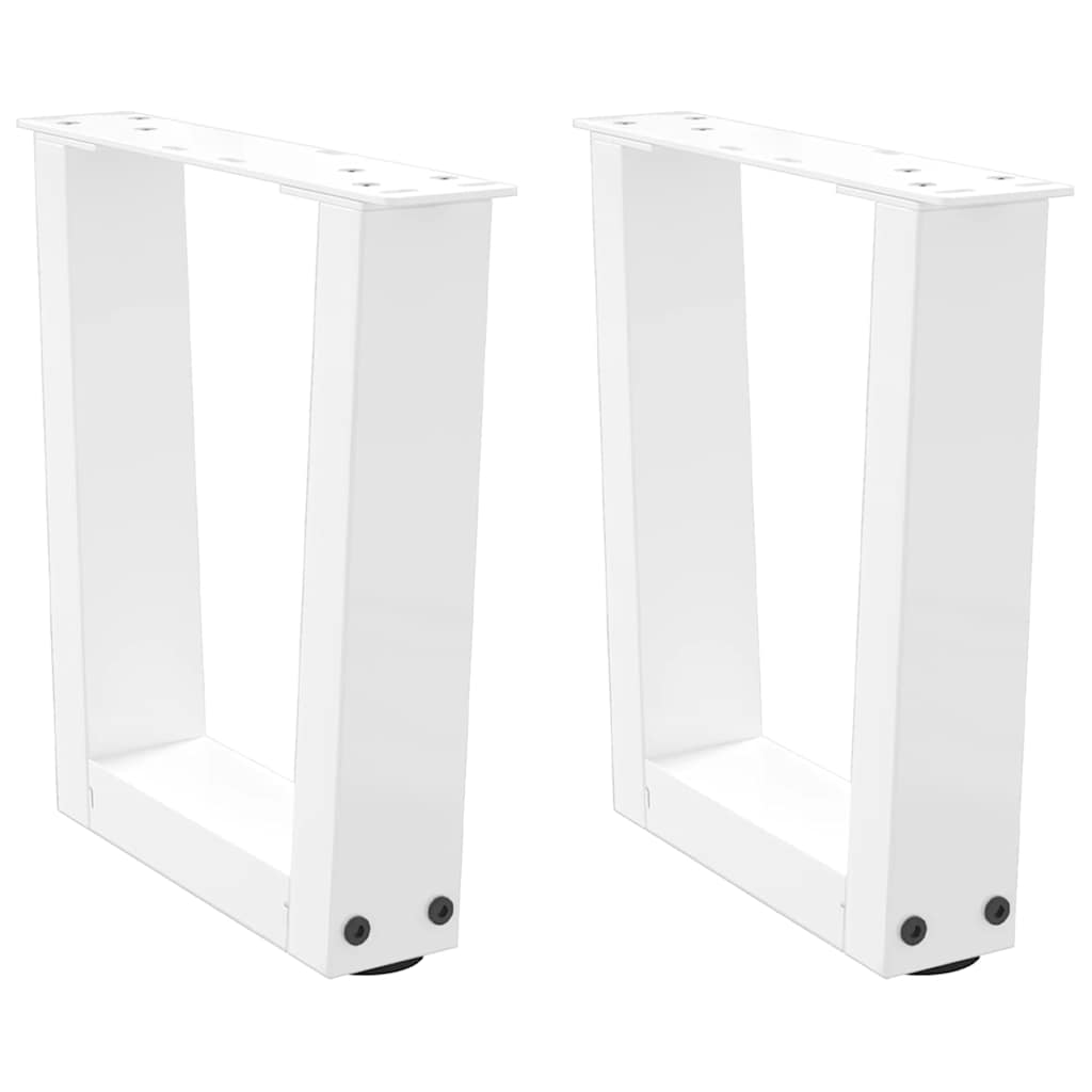 vidaXL Pieds de table basse en V 2 pcs Blanc 30x(30-31,3) cm Acier