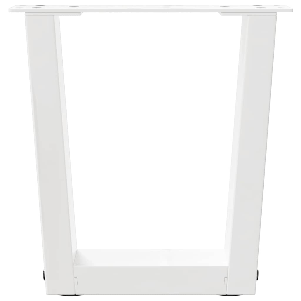 vidaXL Pieds de table basse en V 2 pcs Blanc 30x(30-31,3) cm Acier