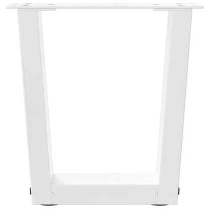 vidaXL Pieds de table basse en V 2 pcs Blanc 30x(30-31,3) cm Acier