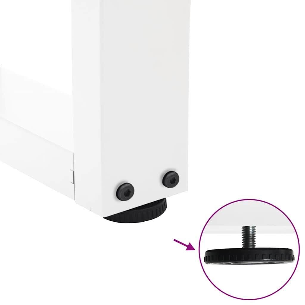 vidaXL Pieds de table basse en V 2 pcs Blanc 30x(30-31,3) cm Acier