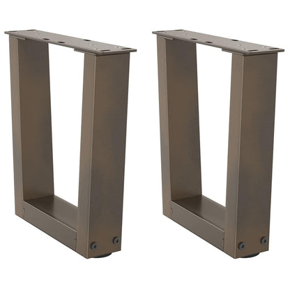 vidaXL Pieds de table basse en V 2 pcs Acier brut 30x(30-31,3) cm Acier