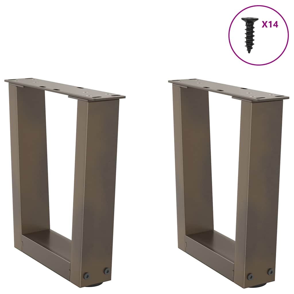 vidaXL Pieds de table basse en V 2 pcs Acier brut 30x(30-31,3) cm Acier