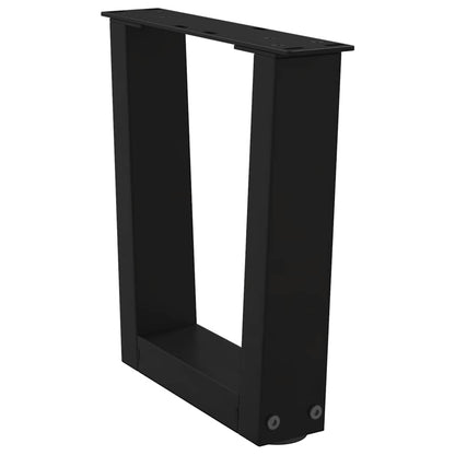 vidaXL Pieds de table basse en V 2 pcs Noir 40x(30-31,3) cm Acier