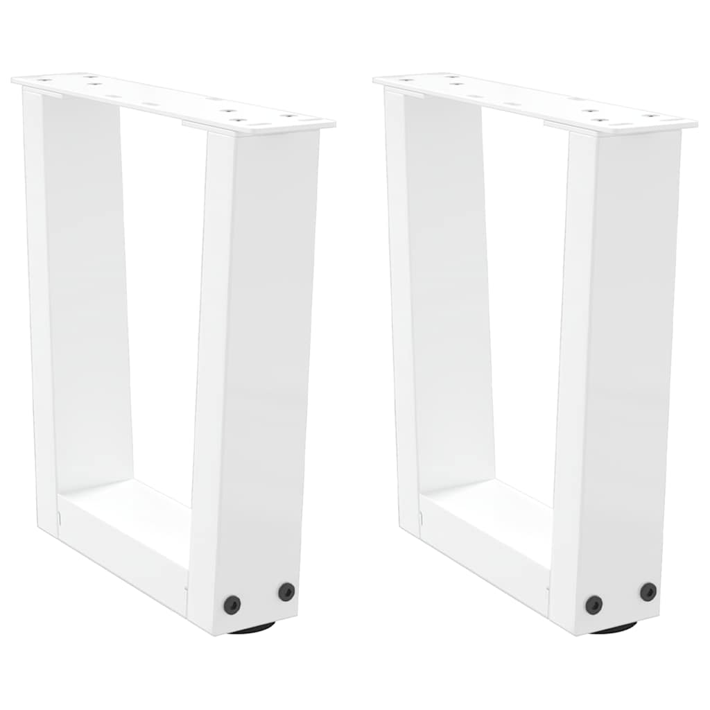 vidaXL Pieds de table basse en V 2 pcs Blanc 40x(30-31,3) cm Acier