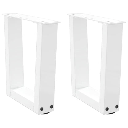 vidaXL Pieds de table basse en V 2 pcs Blanc 40x(30-31,3) cm Acier