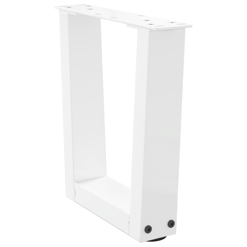 vidaXL Pieds de table basse en V 2 pcs Blanc 40x(30-31,3) cm Acier