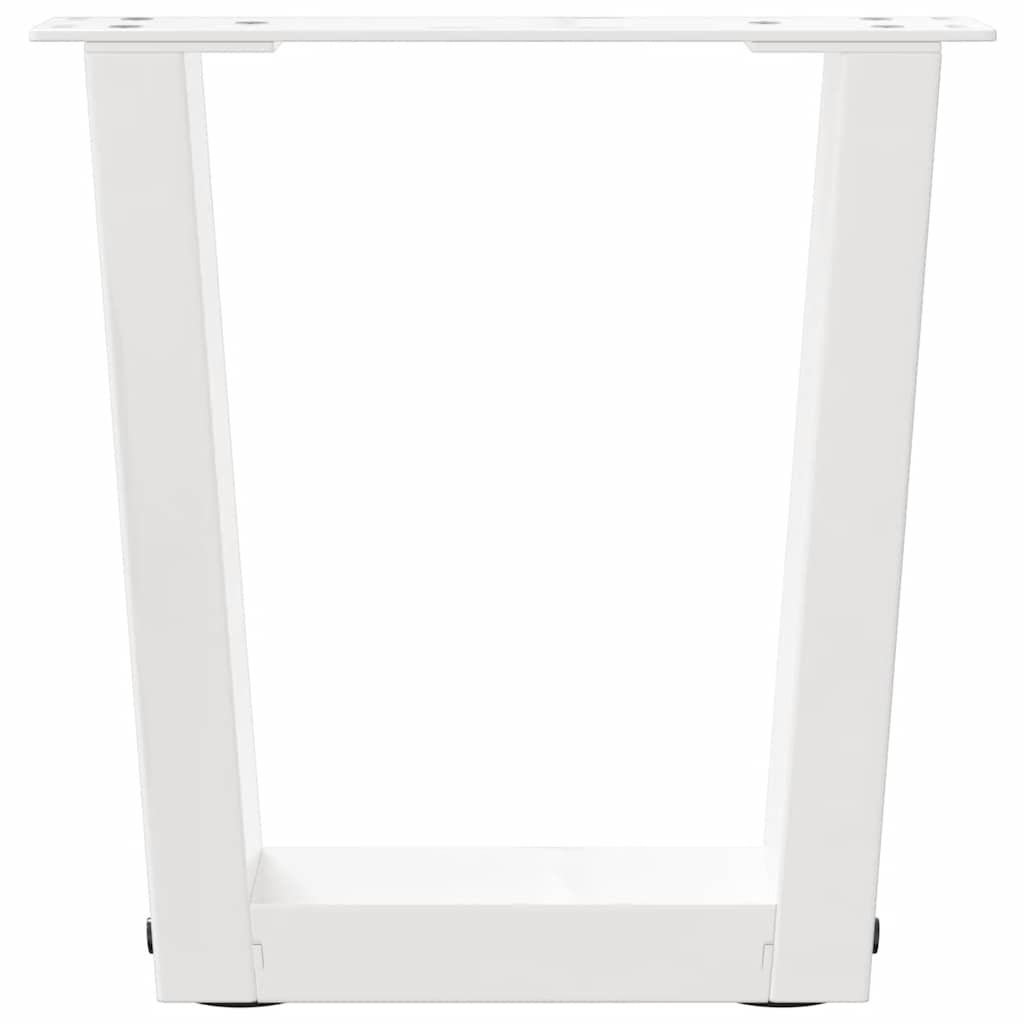 vidaXL Pieds de table basse en V 2 pcs Blanc 40x(30-31,3) cm Acier