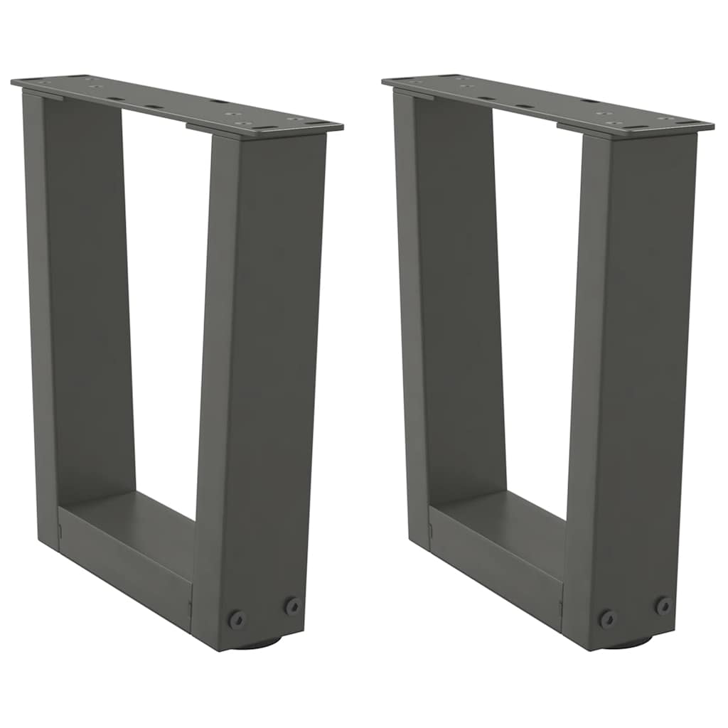 vidaXL Pieds de table basse en V 2 pcs Anthracite 40x(30-31,3) cm Acier