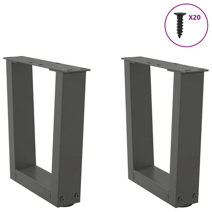 vidaXL Pieds de table basse en V 2 pcs Anthracite 40x(30-31,3) cm Acier