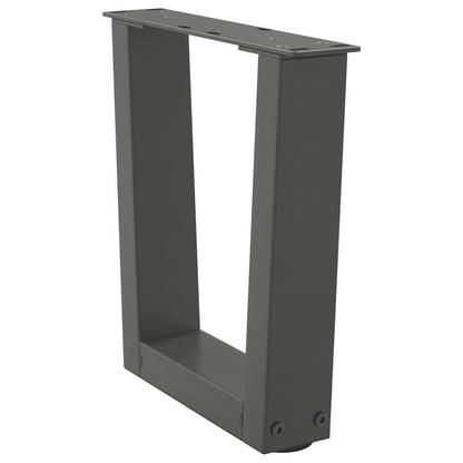 vidaXL Pieds de table basse en V 2 pcs Anthracite 40x(30-31,3) cm Acier