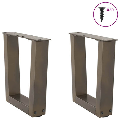 vidaXL Couchtischbeine V-Form 2 Stück Naturstahl 40x(30-31,3) cm Stahl
