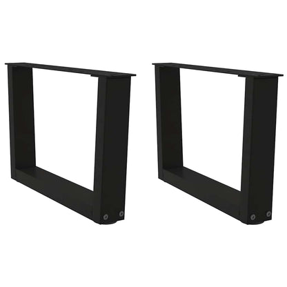 vidaXL Pieds de table basse en V 2 pcs Noir 50x(30-31,3) cm Acier