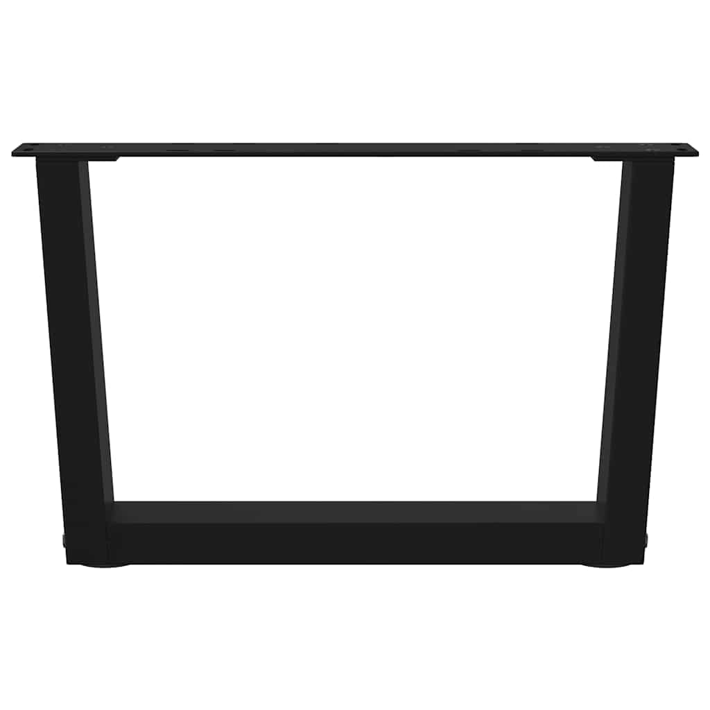 vidaXL Pieds de table basse en V 2 pcs Noir 50x(30-31,3) cm Acier